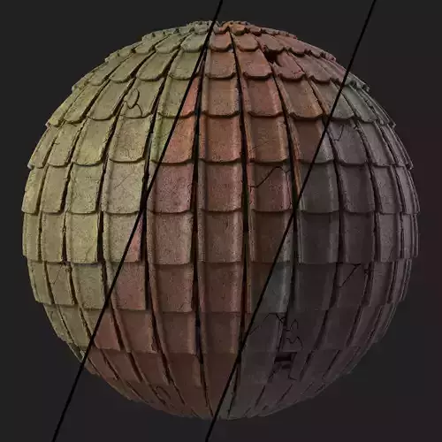 Roof Tile Materials 107- Concrete Roofing - Sbsar Seamless Pbr Texture