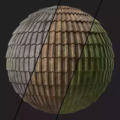 Roof Tile Materials 108- Concrete Roofing - Sbsar Seamless Pbr Texture