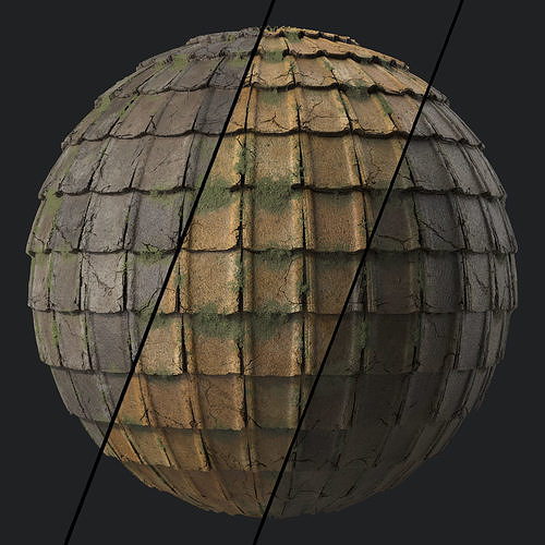 Roof Tile Materials 110- Concrete Roofing - Sbsar Seamless Pbr  Texture