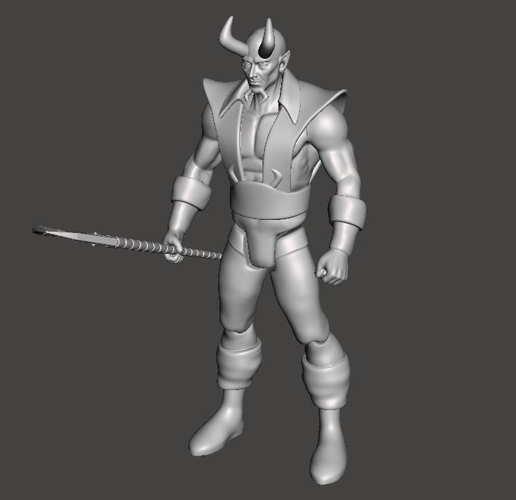 STL File 3D Super Powers Blue Devil  3D print model 3D print model_2