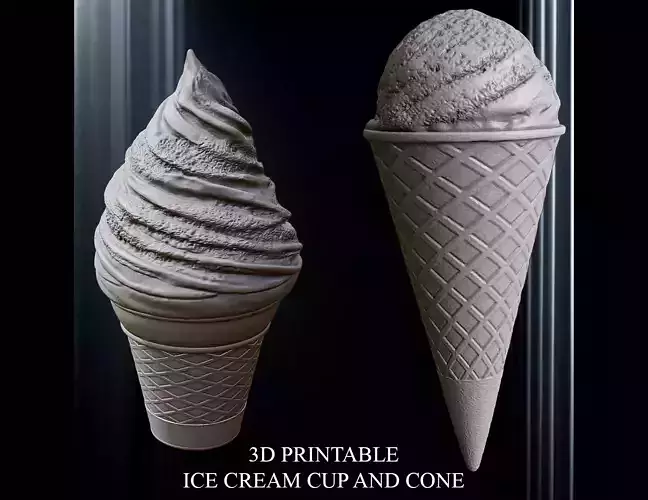 3D PRINTABLE ICE CREAM CUP AND CONE 3D print model 3D PRINTABLE ICE CREAM CUP AND CONE 3D print model