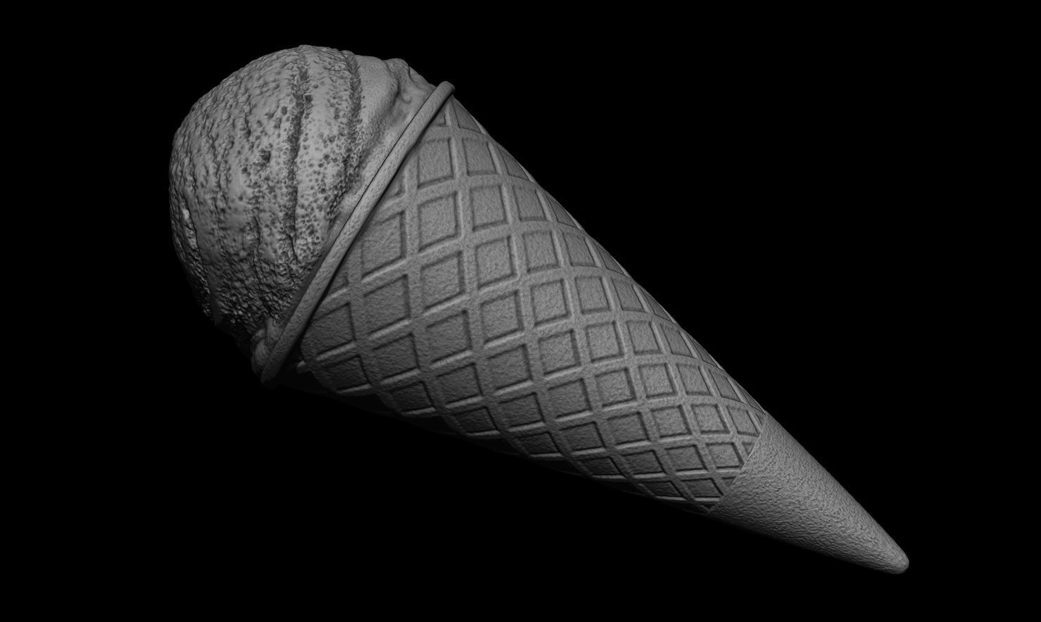 3D PRINTABLE ICE CREAM CUP AND CONE 3D print model_6