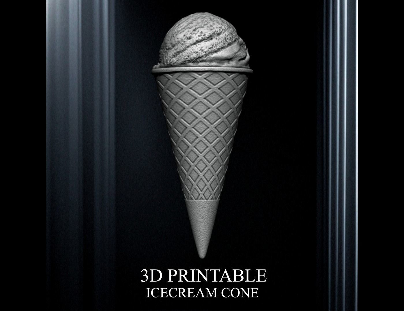 3D PRINTABLE ICE CREAM CUP AND CONE 3D print model_4