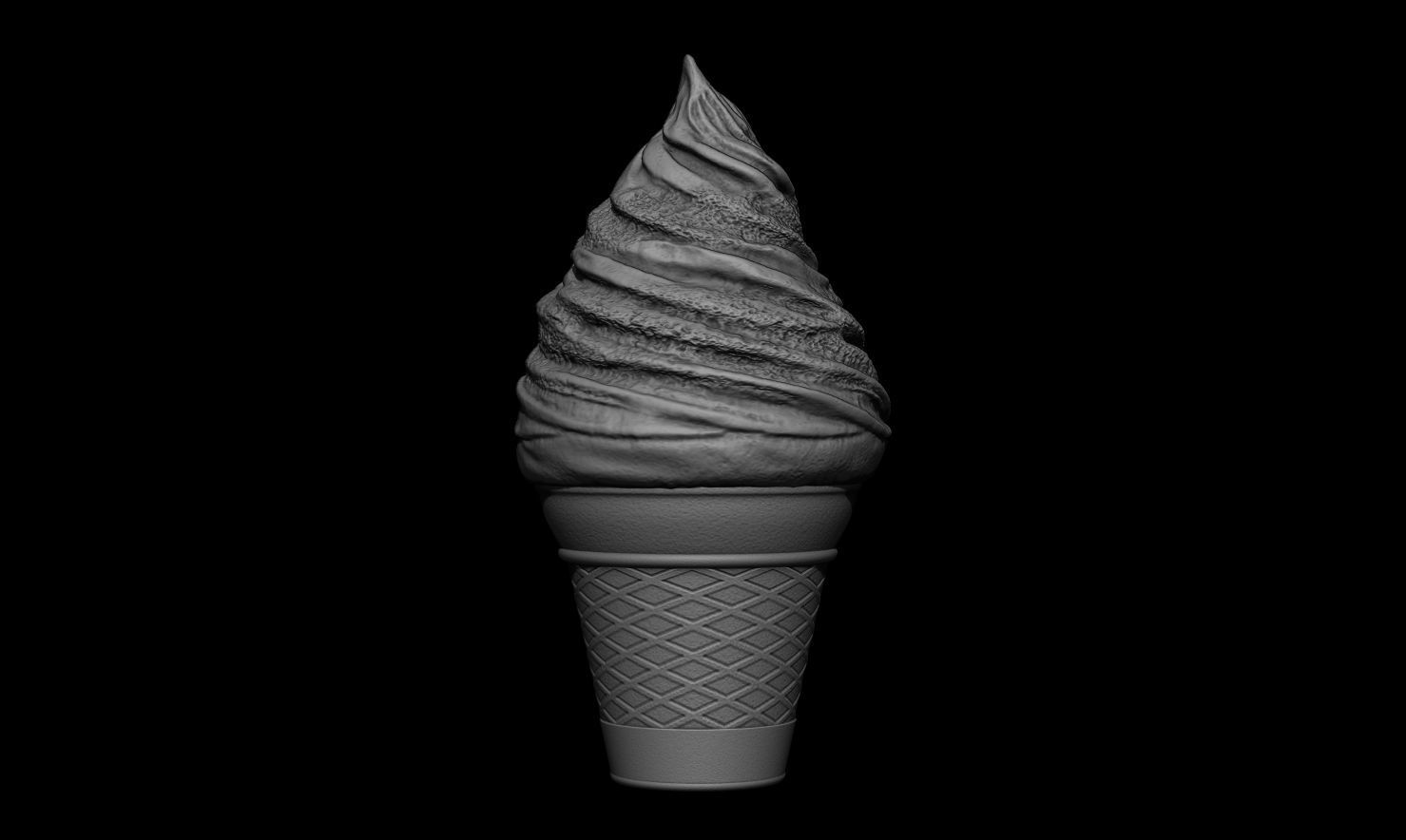 3D PRINTABLE ICE CREAM CUP AND CONE 3D print model_12