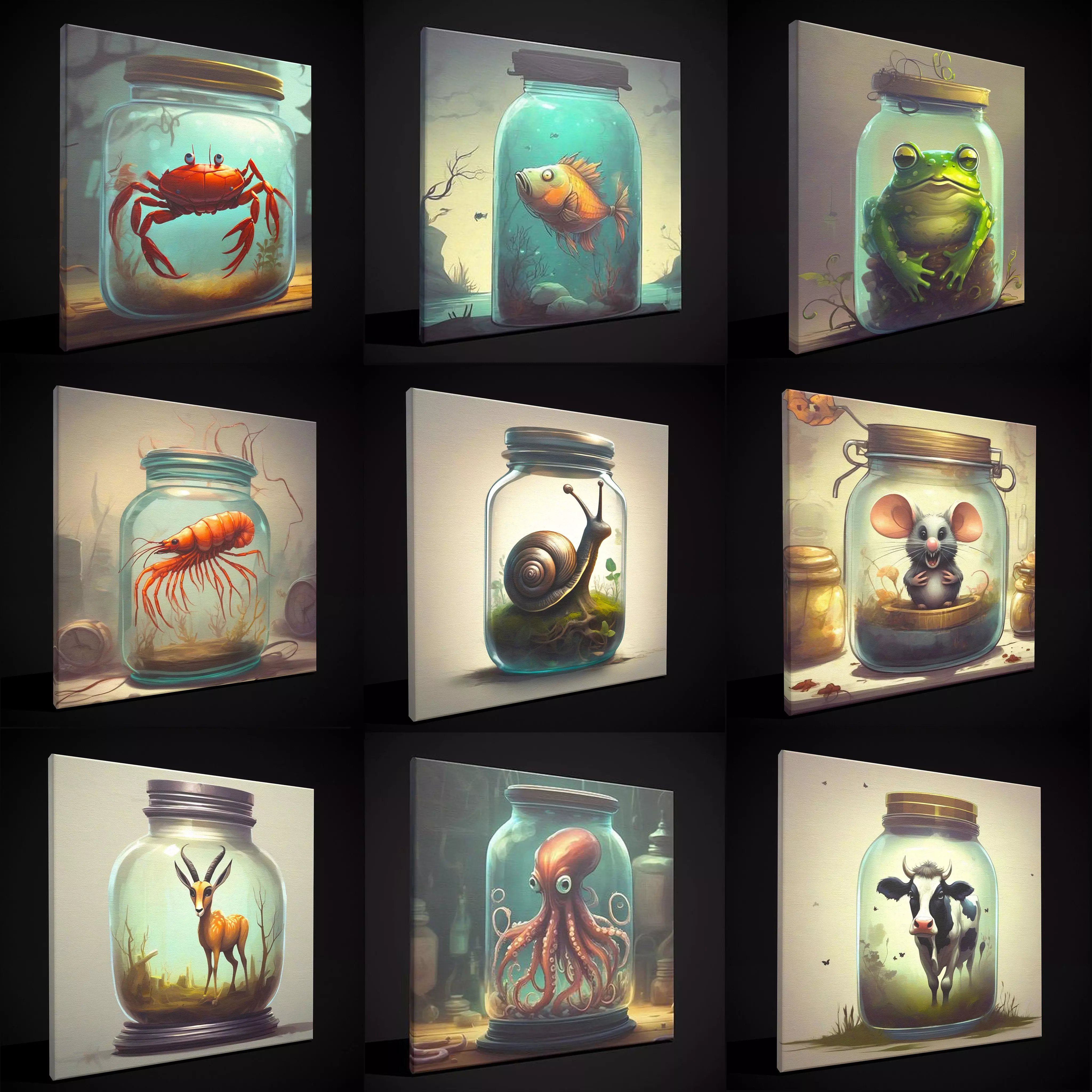 Creatures in a Jar Paintings Two 3D Model Collection_0