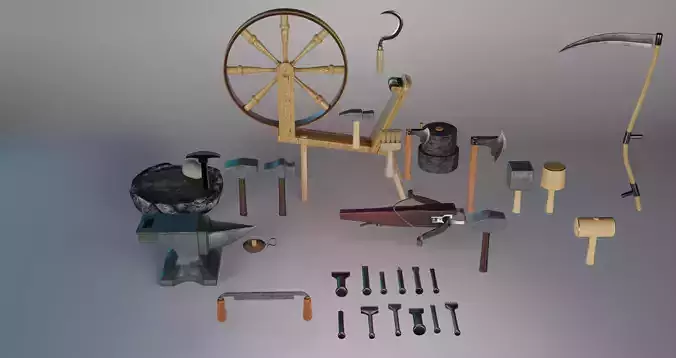 Medieval Tool Pack 1 Low-poly 3D model
