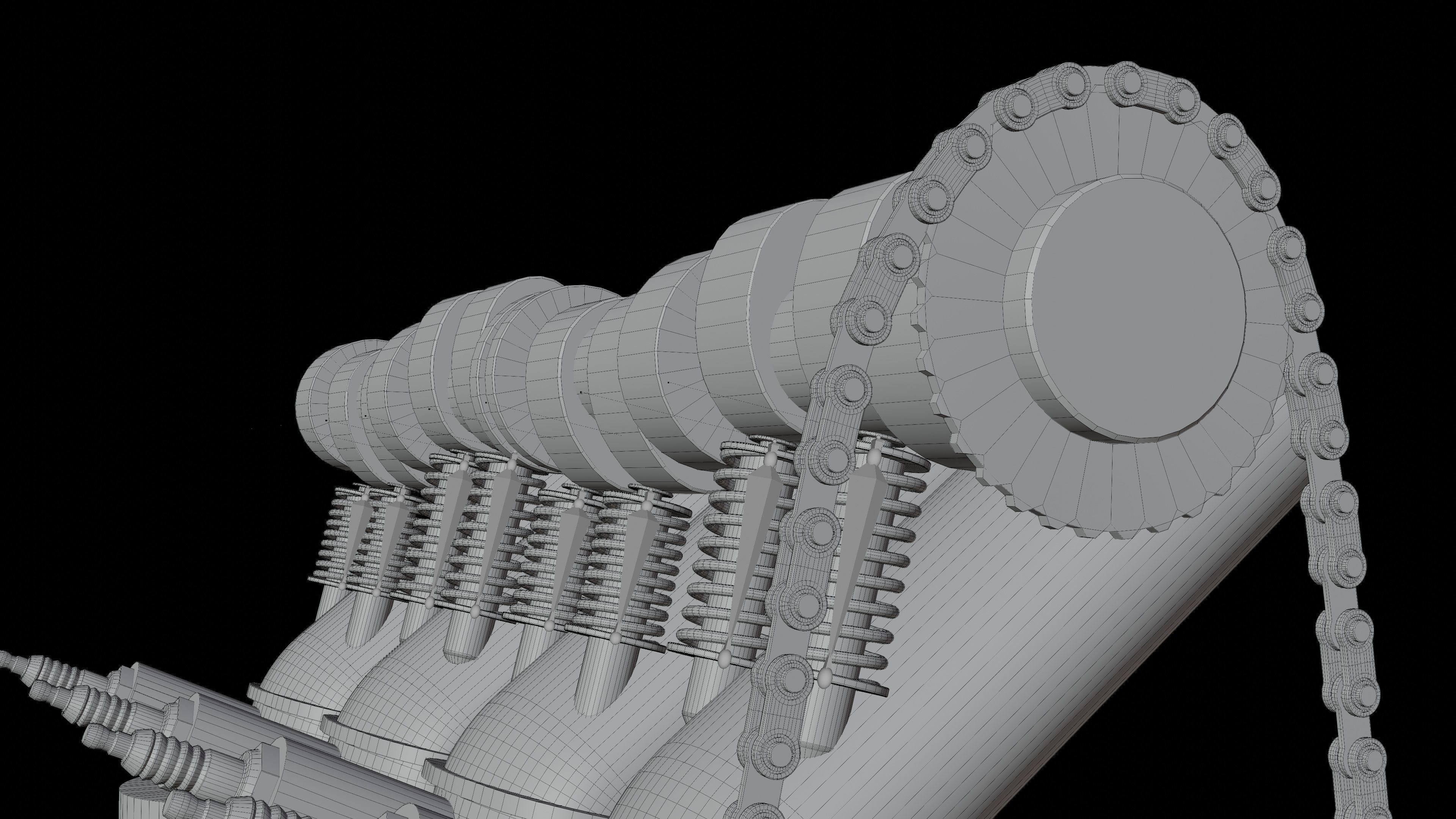 V4 Motor engine VAZ 2105 animated 3D model_18