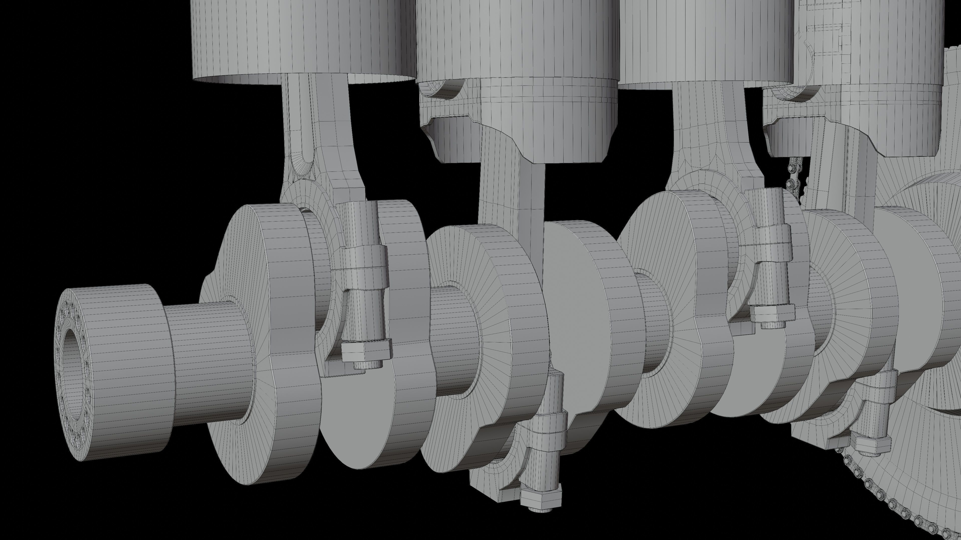 V4 Motor engine VAZ 2105 animated 3D model_12