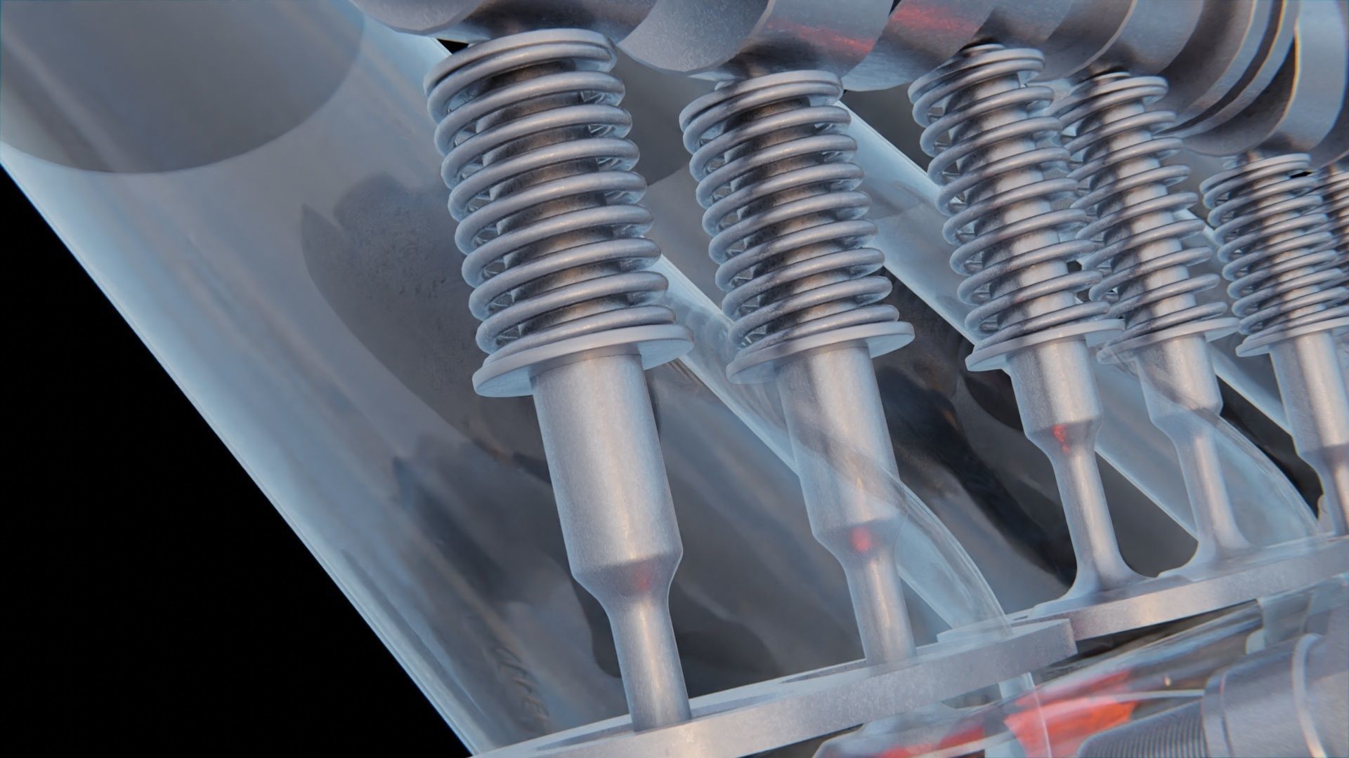 V4 Motor engine VAZ 2105 animated 3D model_5