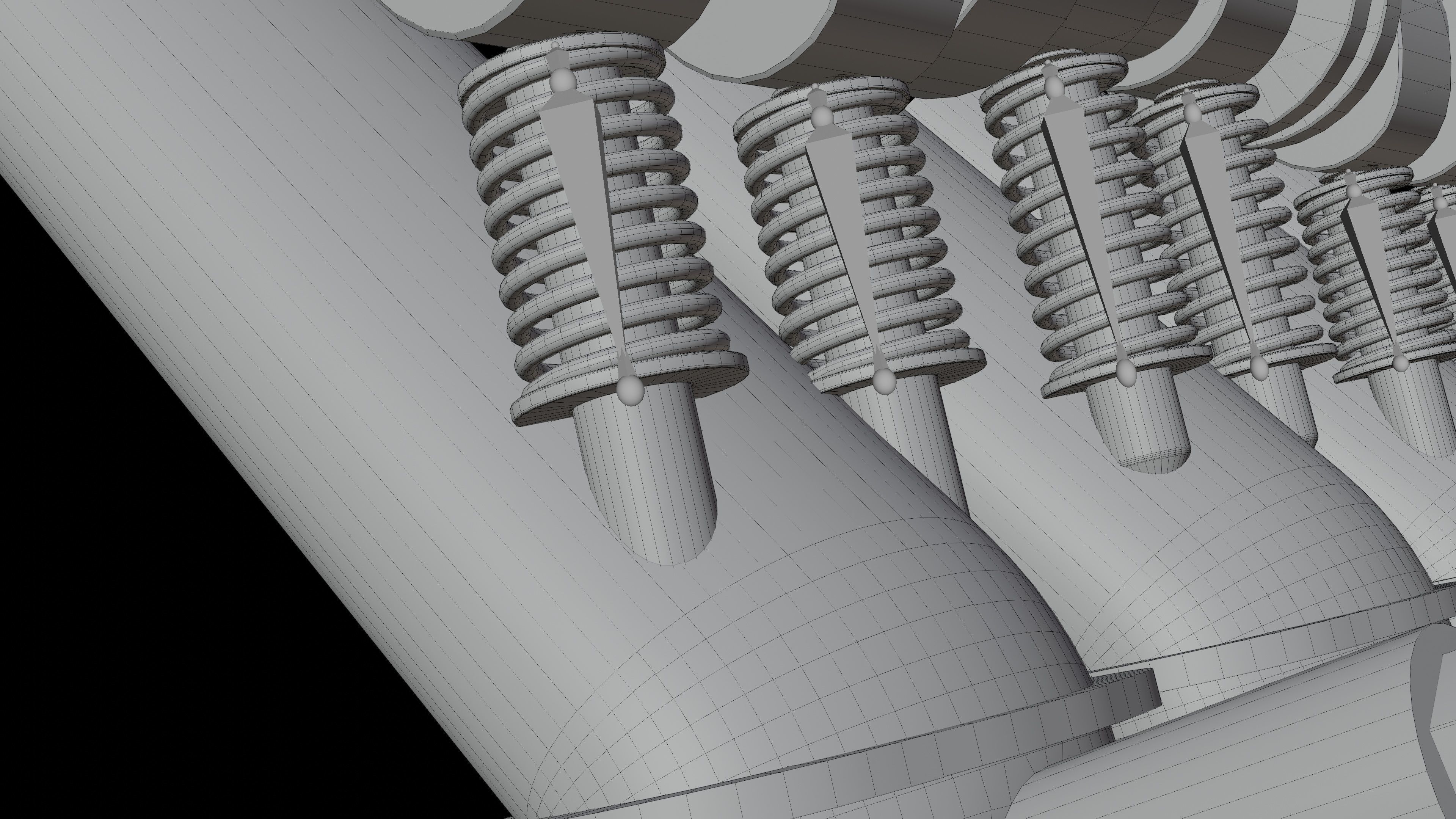 V4 Motor engine VAZ 2105 animated 3D model_15