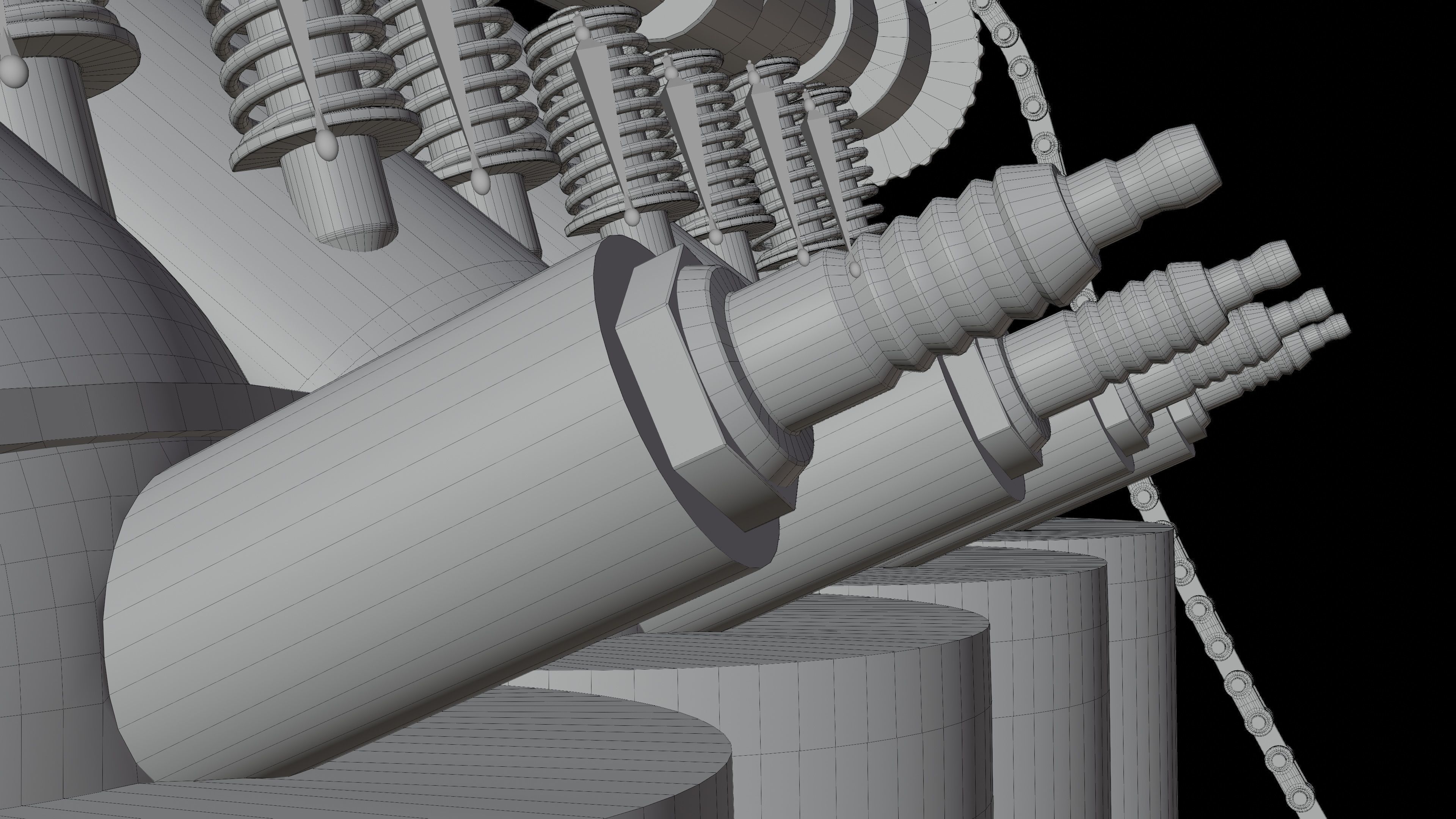 V4 Motor engine VAZ 2105 animated 3D model_14