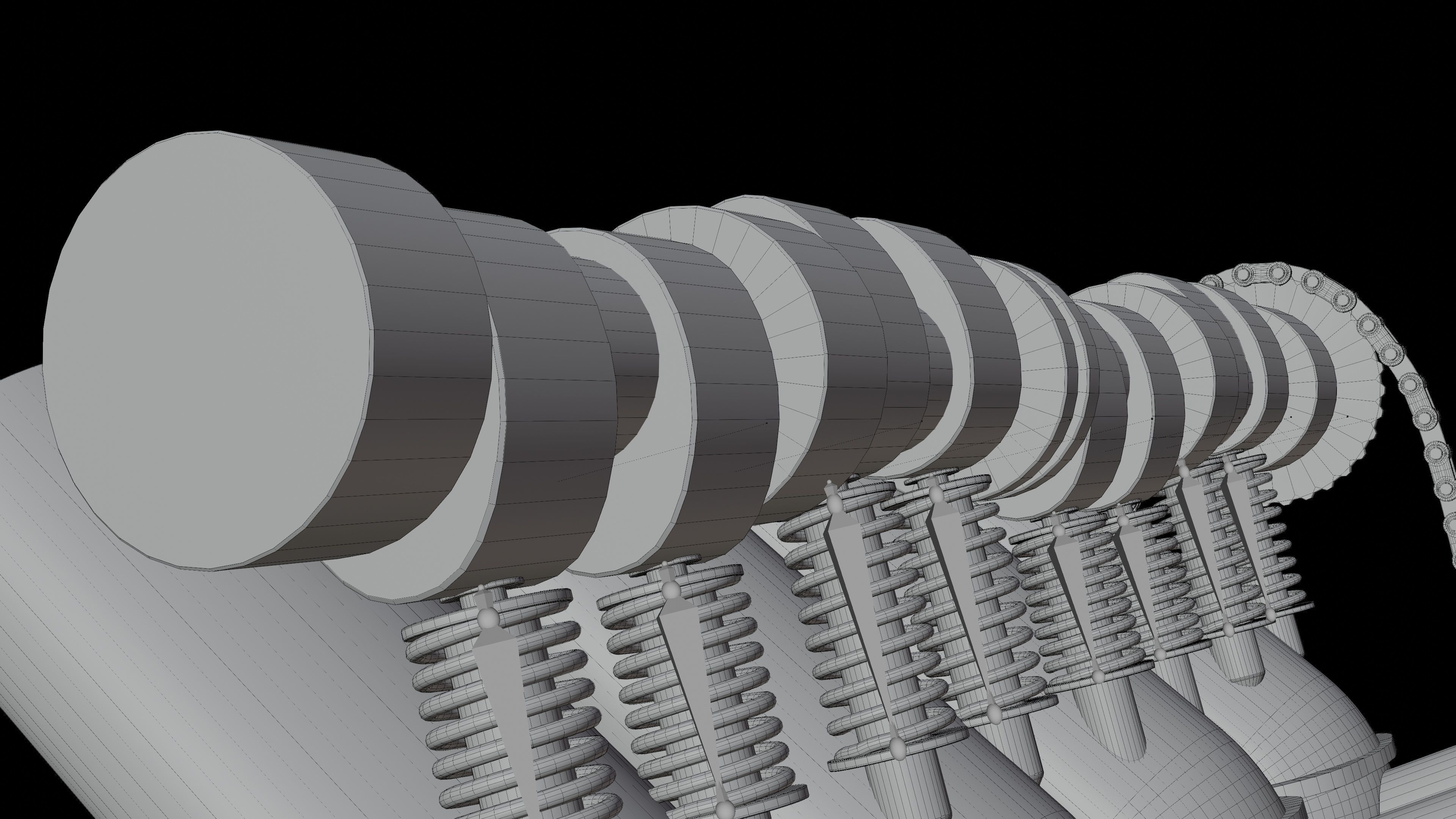 V4 Motor engine VAZ 2105 animated 3D model_16