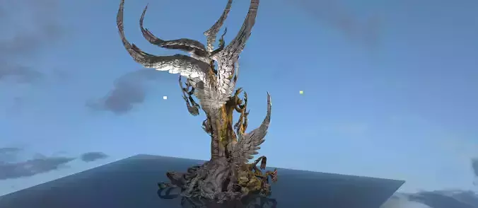 Dantes crypt Silver wings  Low-poly 3D model