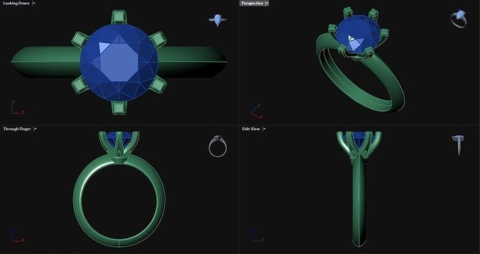 6 Prong Knife Edge Engagement Ring  3D print model