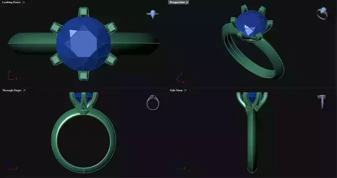 6 Prong Knife Edge Engagement Ring 