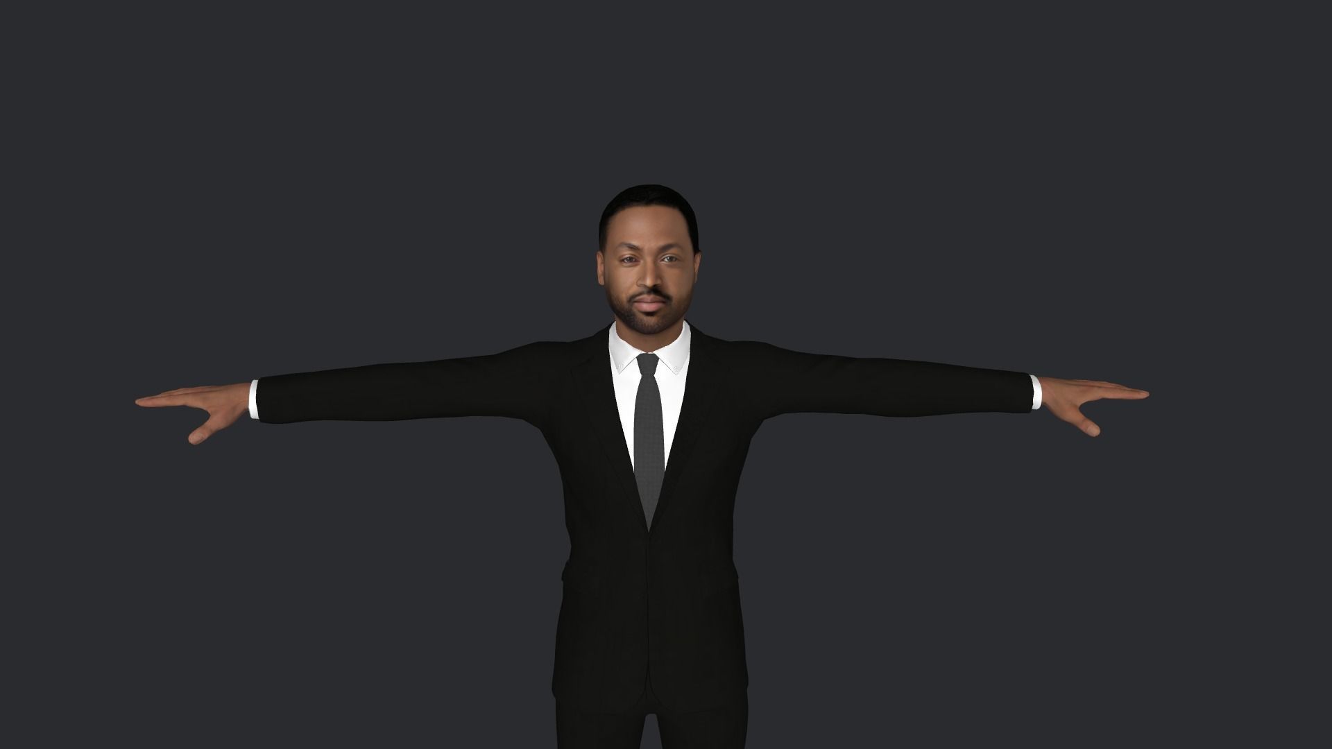 Dwyane Wade Hyper Realistic Full Body Rigged Character 3D model_1