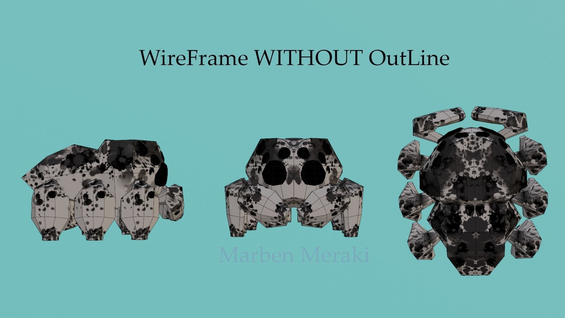 Low Poly Cartoon Cute Spider Low-poly 3D model_3