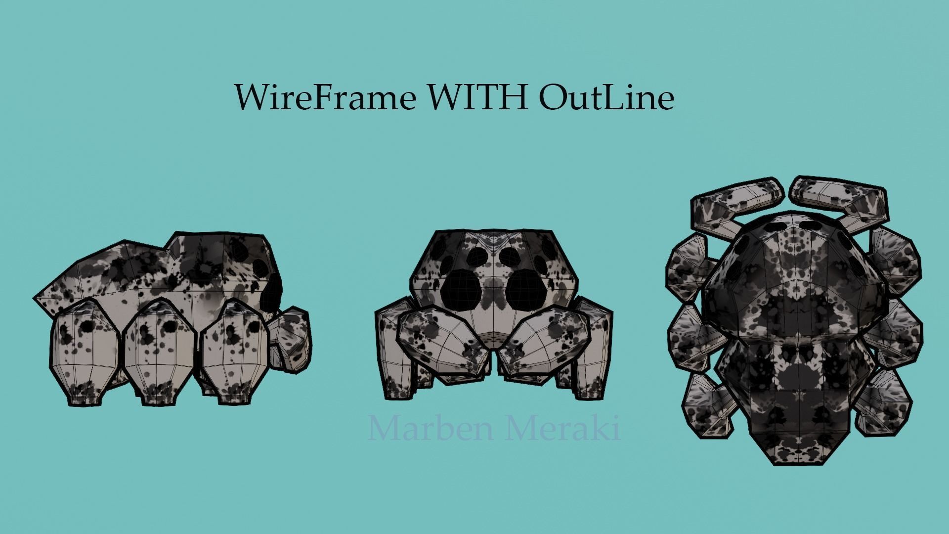 Low Poly Cartoon Cute Spider Low-poly 3D model_2