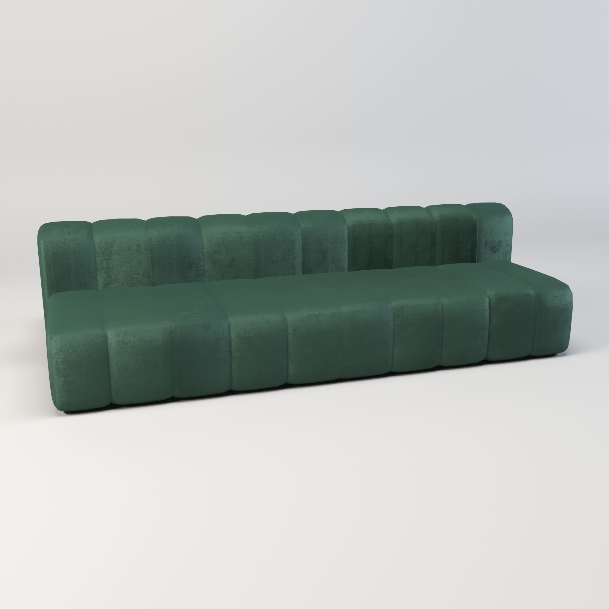 Minimalist Double Side Velvet Modular Sofa Low-poly 3D model_6