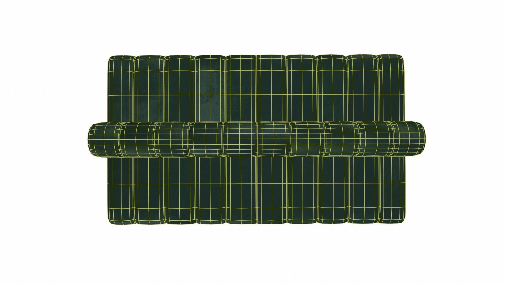 Minimalist Double Side Velvet Modular Sofa Low-poly 3D model_8