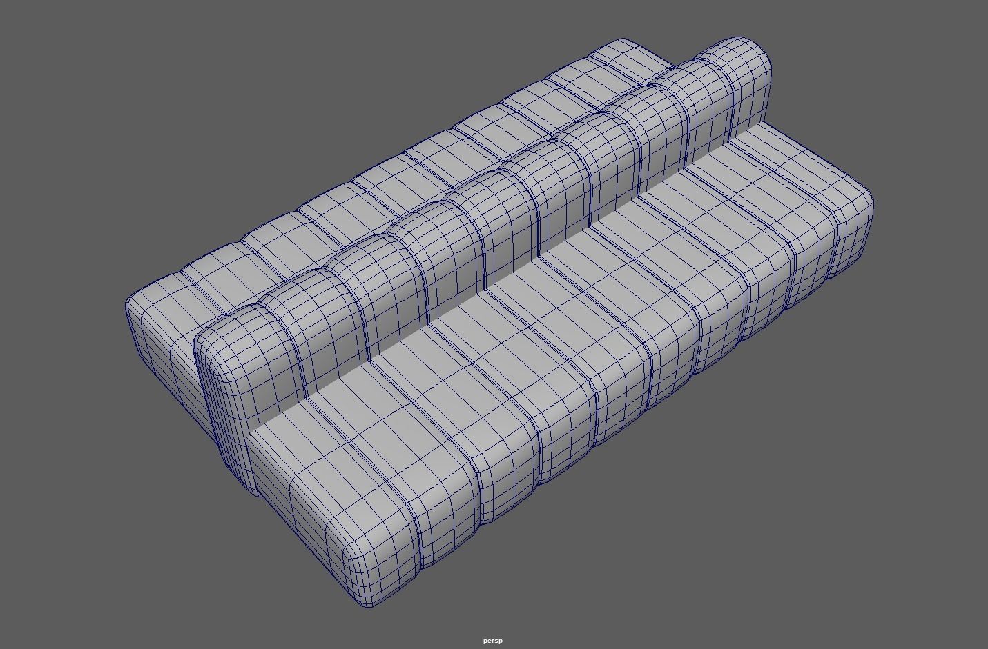 Minimalist Double Side Velvet Modular Sofa Low-poly 3D model_10
