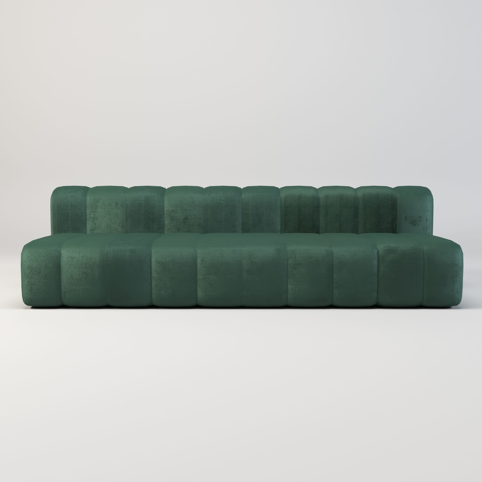 Minimalist Double Side Velvet Modular Sofa Low-poly 3D model_3