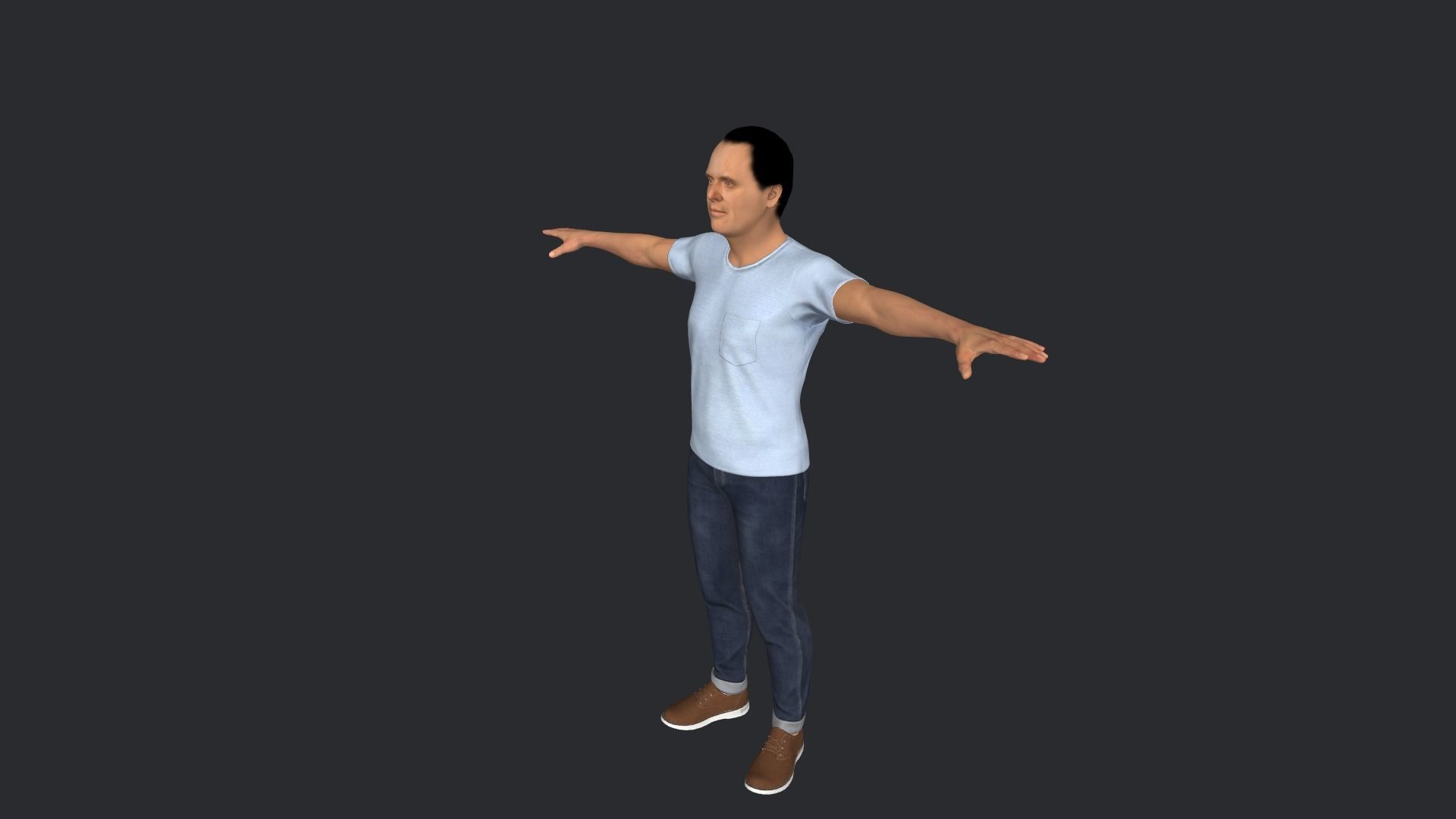 Hannibal Lecter Hyper Realistic Full Body Rigged Character 3D model_16