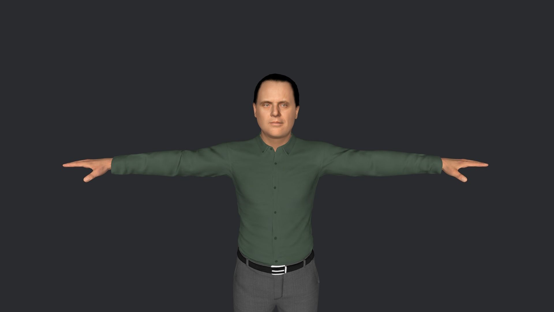 Hannibal Lecter Hyper Realistic Full Body Rigged Character 3D model_9