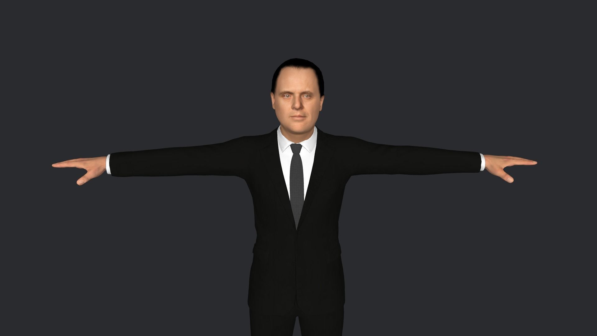 Hannibal Lecter Hyper Realistic Full Body Rigged Character 3D model_1