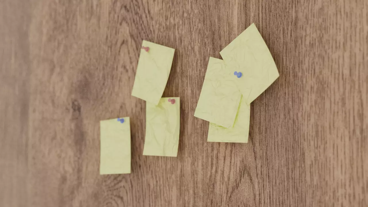 Post-it notes on the wall Stickers 3D model_0