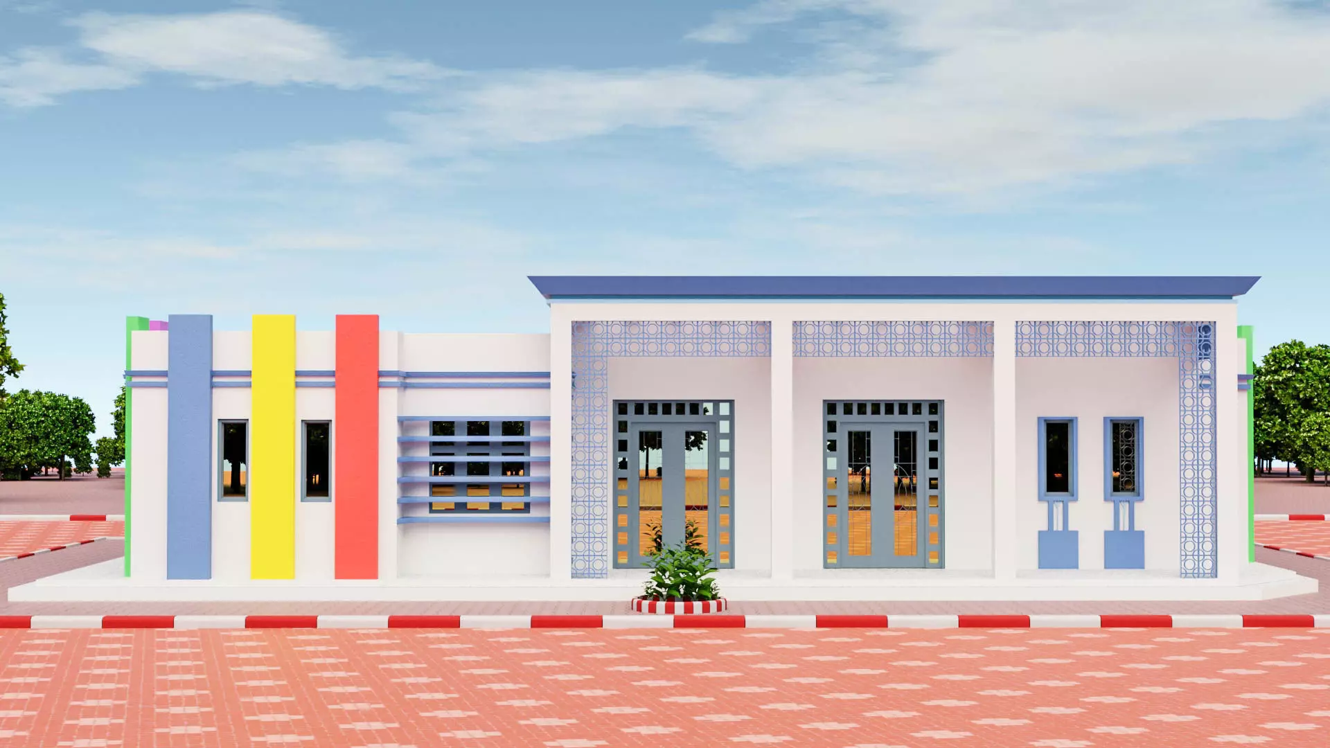School cafeteria 3D model
