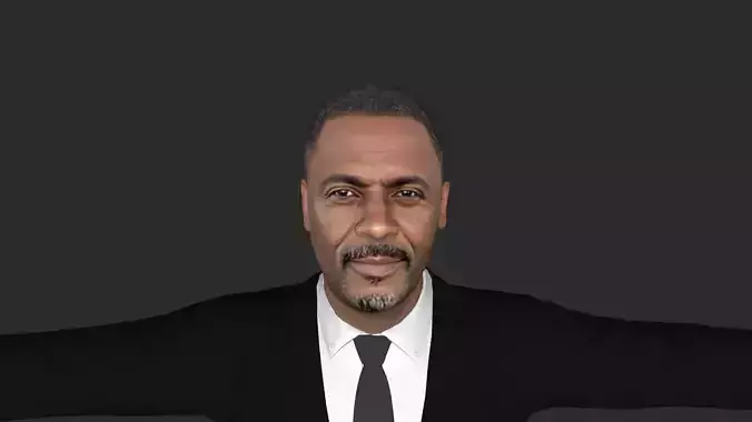 Idris Elba Hyper Realistic Full Body Rigged Character
