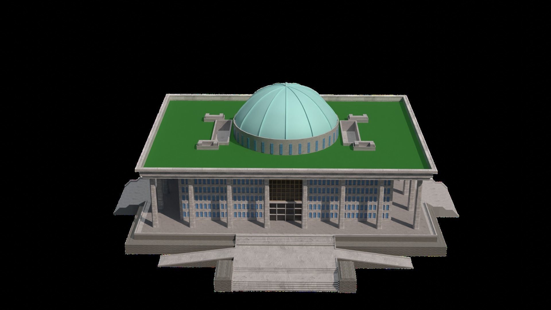 KOREA ASSEMBLY BUILDING Low-poly 3D model_1