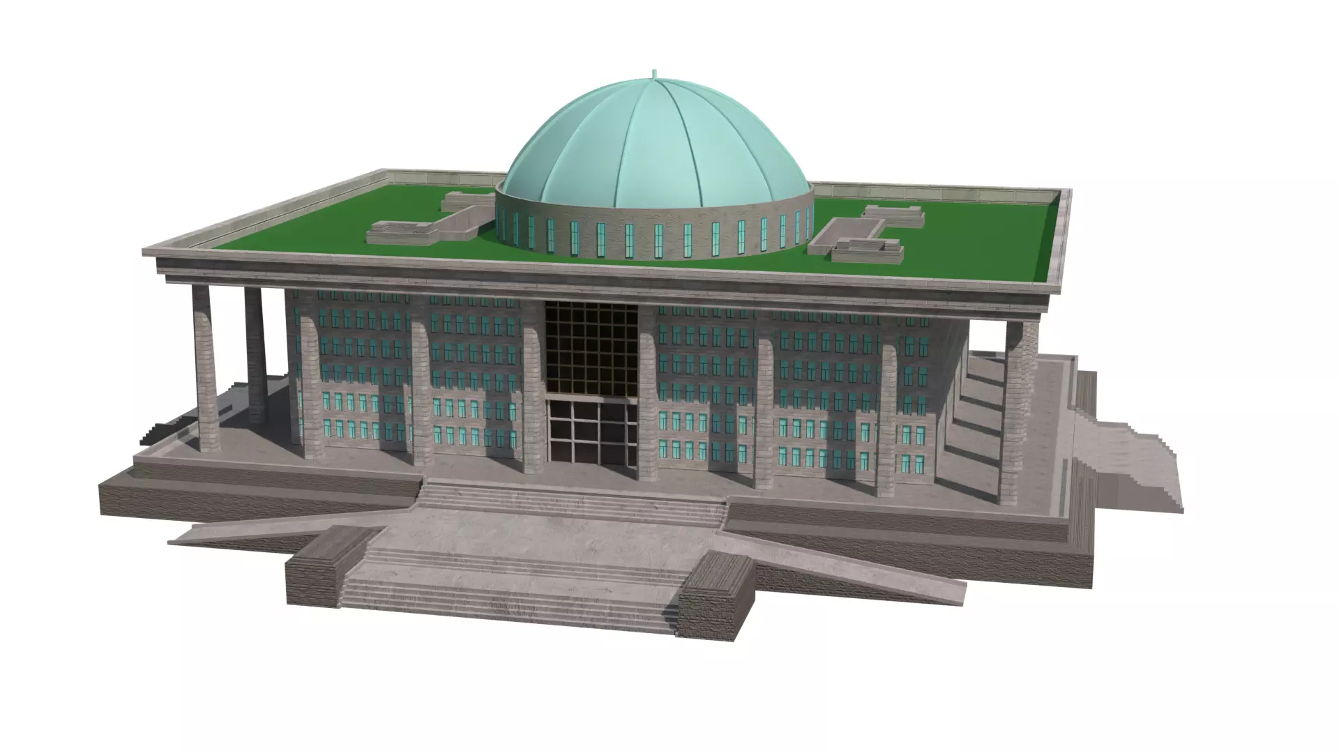 KOREA ASSEMBLY BUILDING Low-poly 3D model_0