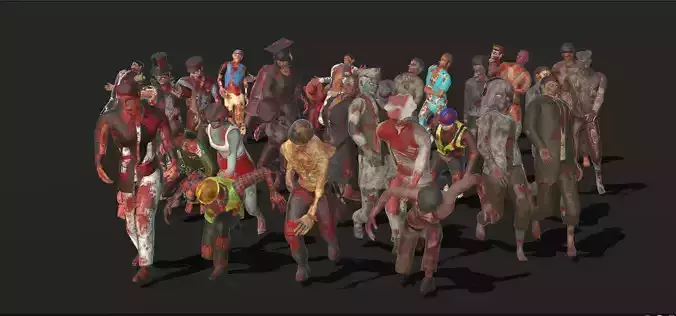 Zombies Collections- Animations  Low-poly 3D model