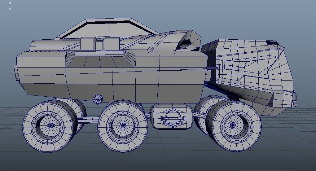 Sci-Fi Truck Model Low-poly 3D model_2