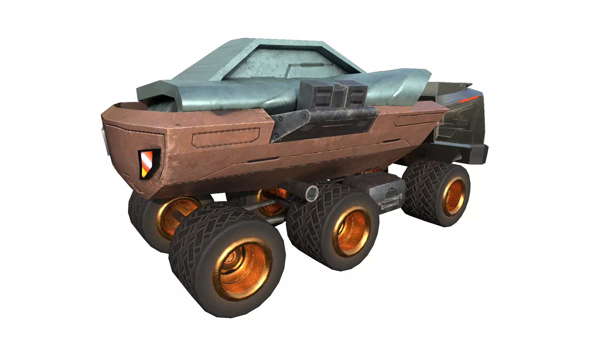 Sci-Fi Truck Model Low-poly 3D model_0