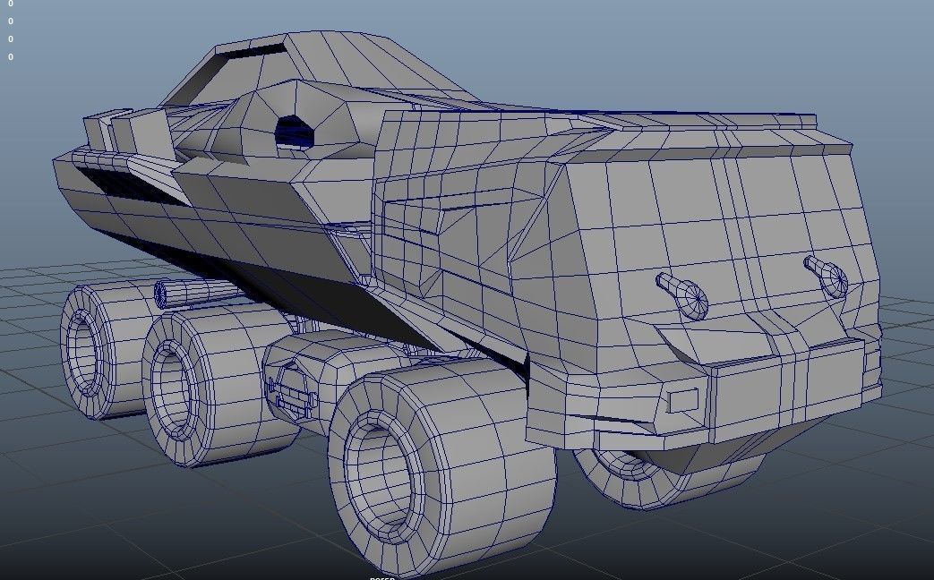 Sci-Fi Truck Model Low-poly 3D model_4