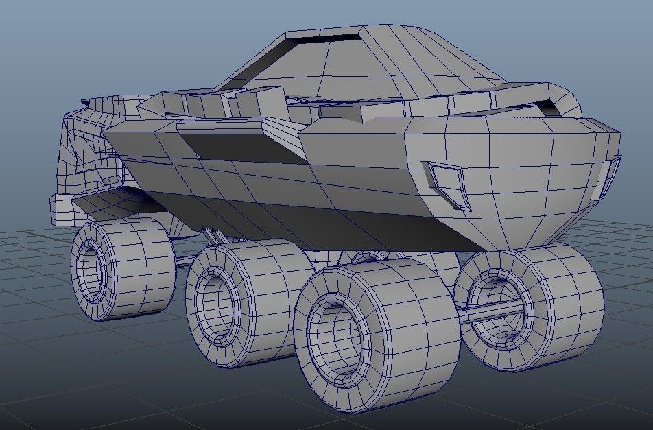 Sci-Fi Truck Model Low-poly 3D model_6