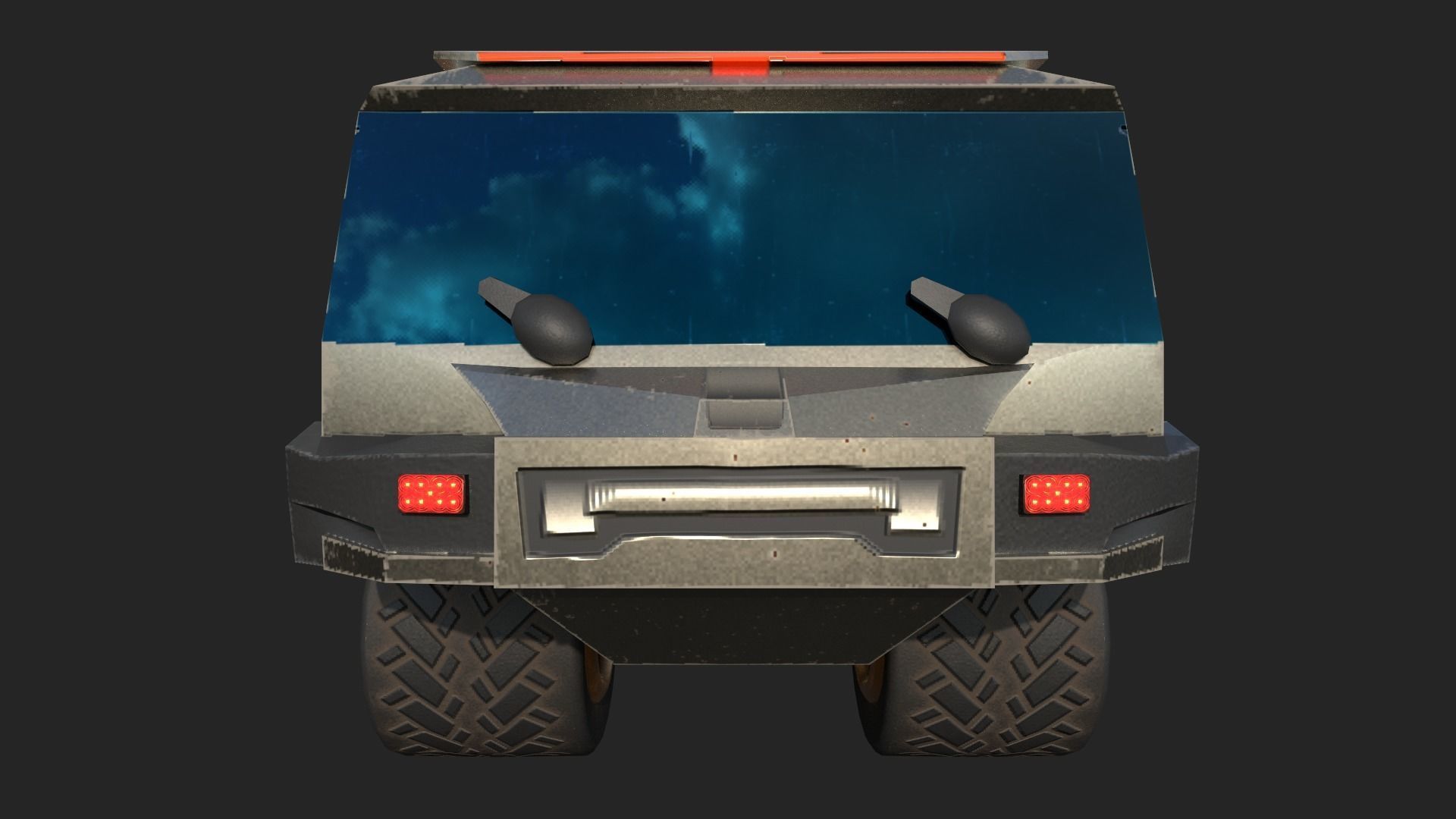Sci-Fi Truck Model Low-poly 3D model_7