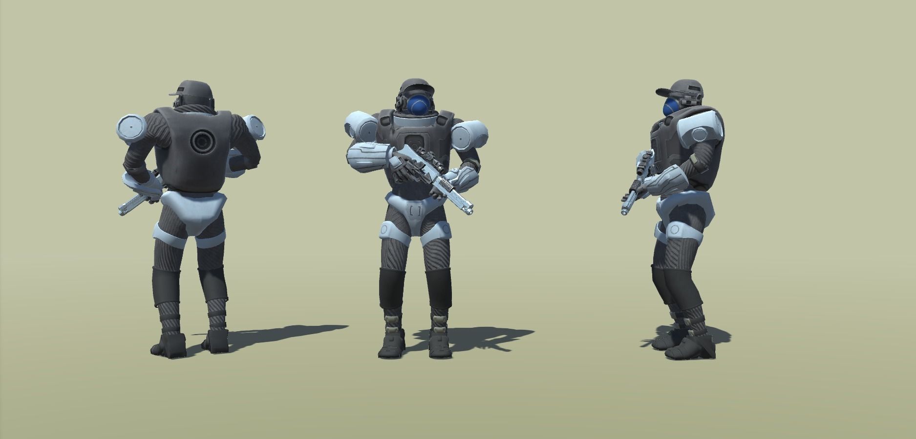 Sci-Fi Warrior Bots Low-poly 3D model_24
