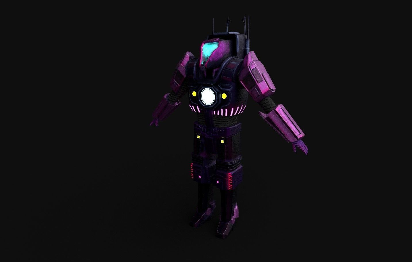 Sci-Fi Warrior Bots Low-poly 3D model_36