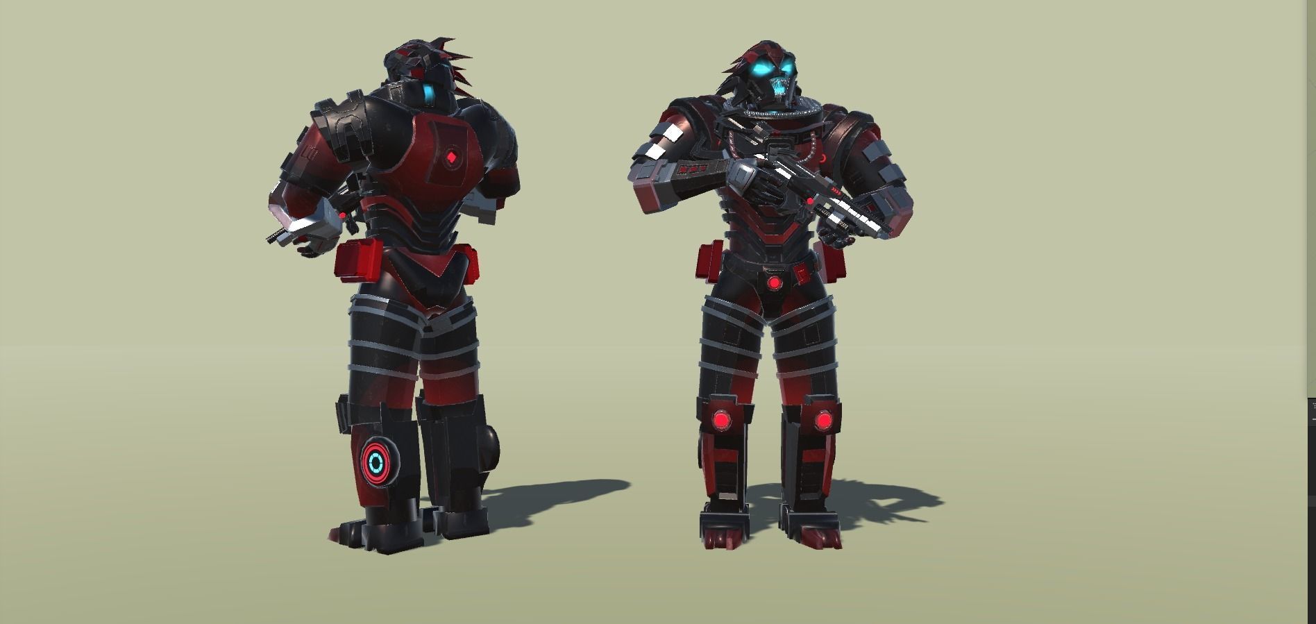 Sci-Fi Warrior Bots Low-poly 3D model_21