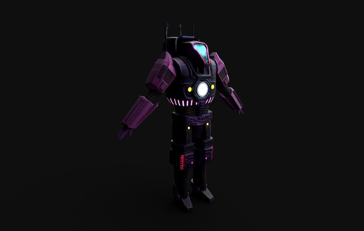 Sci-Fi Warrior Bots Low-poly 3D model_34