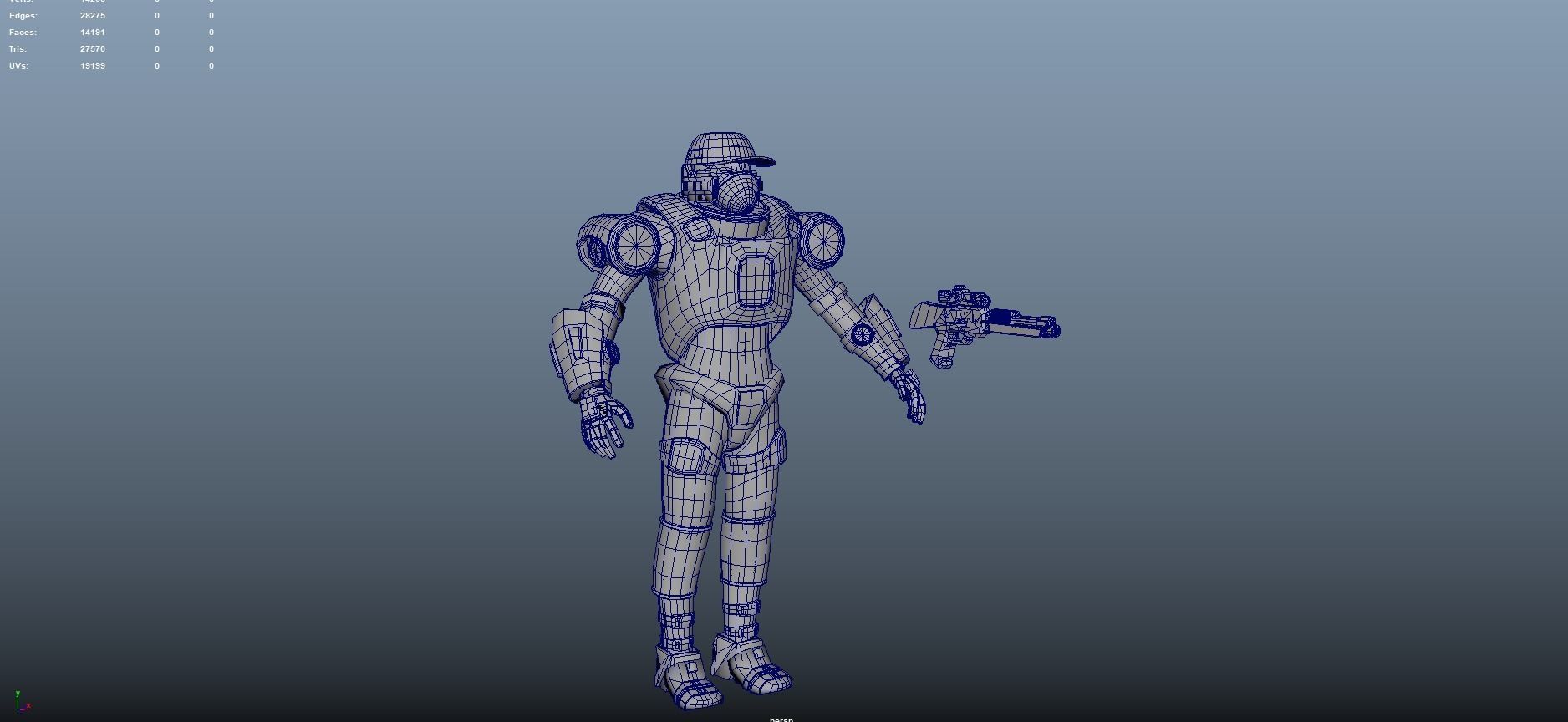Sci-Fi Warrior Bots Low-poly 3D model_47