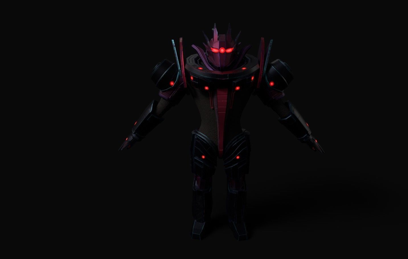 Sci-Fi Warrior Bots Low-poly 3D model_28