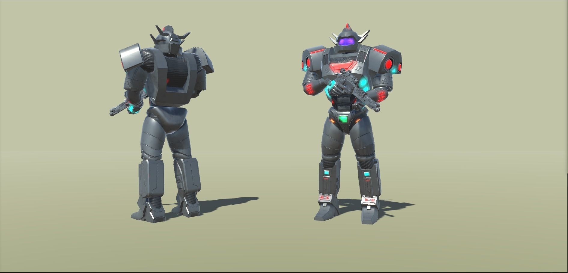Sci-Fi Warrior Bots Low-poly 3D model_20