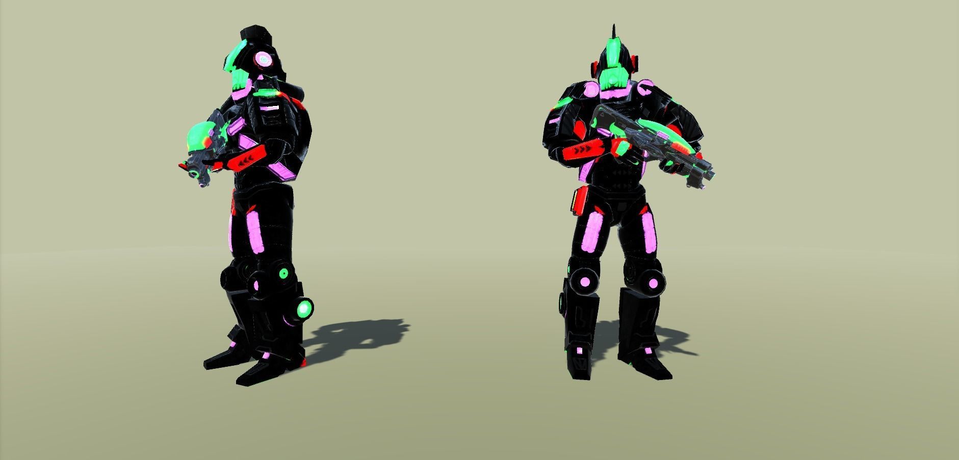 Sci-Fi Warrior Bots Low-poly 3D model_15