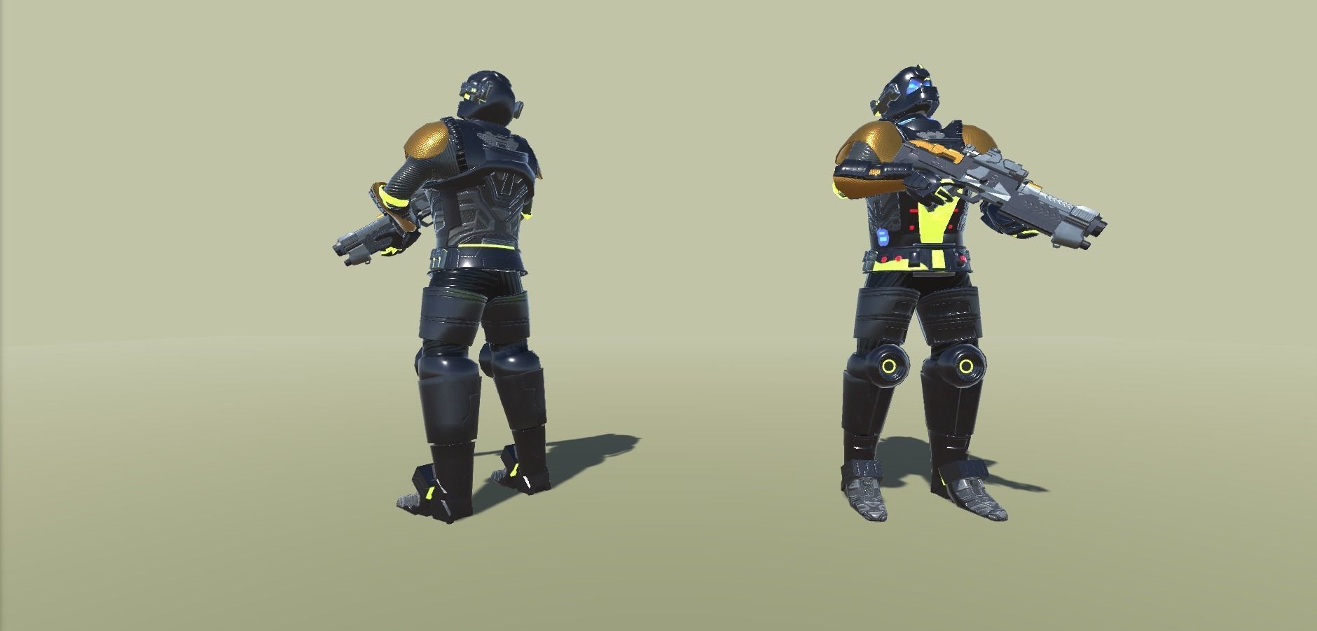 Sci-Fi Warrior Bots Low-poly 3D model_17