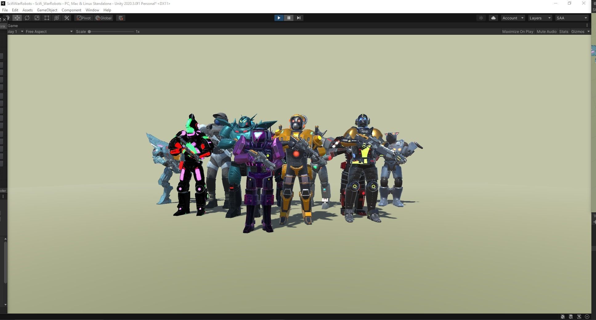 Sci-Fi Warrior Bots Low-poly 3D model_10